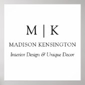 Minimalistisches Monogramm oder Logo-Geschäft Poster (Vorne)