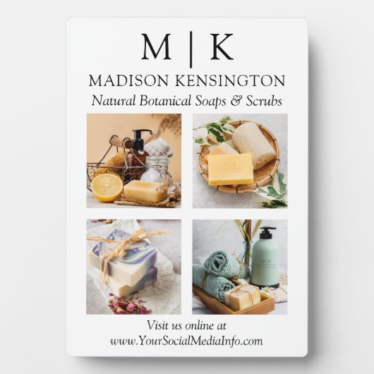 Minimalistisches Monogramm oder Logo hinzufügen 4  Fotoplatte (Vorderseite)