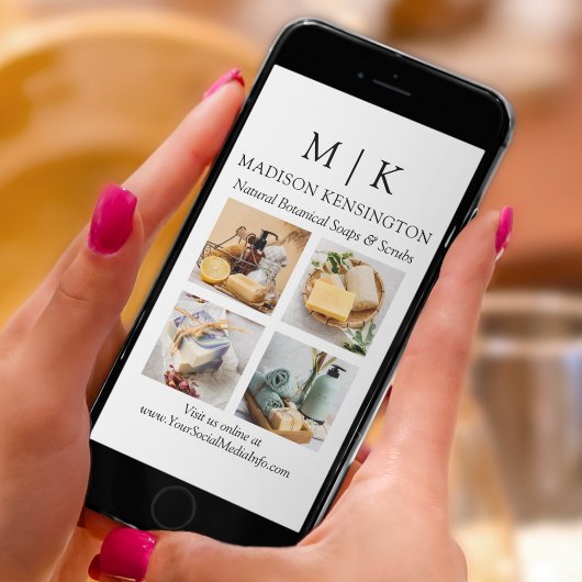 Minimalistisches Monogramm oder Logo hinzufügen 4 Karte