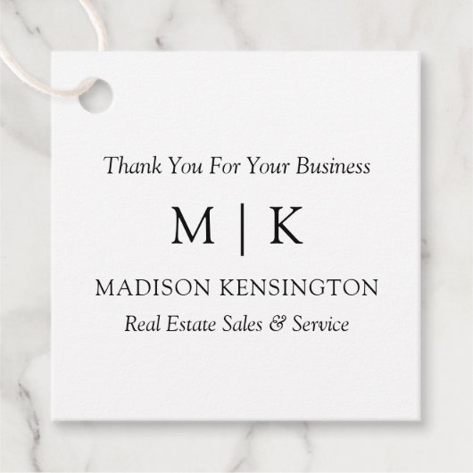 Minimalistisches Monogramm oder Logo hinzufügen Geschenkanhänger (Vorderseite)