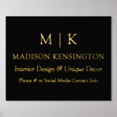 Minimalistisches Monogramm oder Logo hinzufügen Go Foliendrucke (Vorderseite)