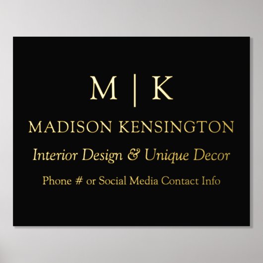 Minimalistisches Monogramm oder Logo hinzufügen Go Foliendrucke (Vorderseite)