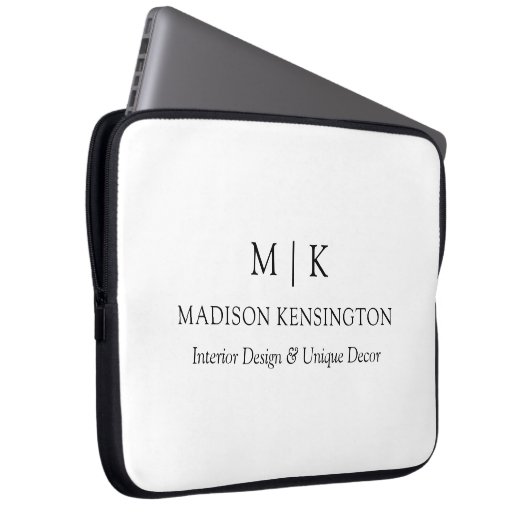 Minimalistisches Monogramm oder Logo hinzufügen Laptopschutzhülle (Vorne Rechts)
