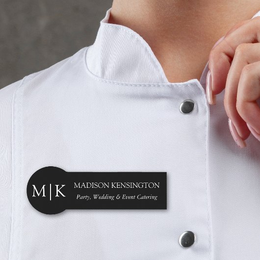 Minimalistisches Monogramm oder Logo hinzufügen Namensschild