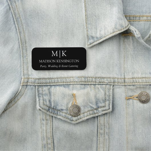 Minimalistisches Monogramm oder Logo hinzufügen Namensschild (Beispiel)