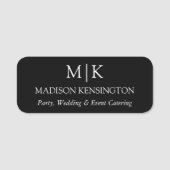 Minimalistisches Monogramm oder Logo hinzufügen Namensschild (Vorderseite)