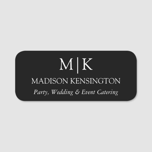 Minimalistisches Monogramm oder Logo hinzufügen Namensschild (Vorderseite)