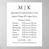 Minimalistisches Monogramm oder Logo hinzufügen Poster (Vorne)