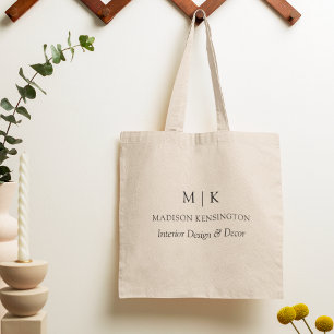 Minimalistisches Monogramm oder Logo hinzufügen Tragetasche