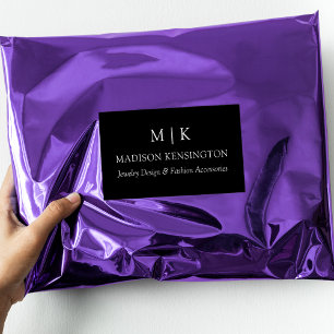 Minimalistisches Monogramm oder Logo-Produkt hinzu Rechteckiger Aufkleber