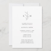 Minimalistisches Monogramm Olive Leaf Bridal Brunc Einladung (Vorderseite)