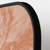 Minimalistisches Monogramm Orange-Holzkörnchen Pickleball Schläger (Linke Seite)