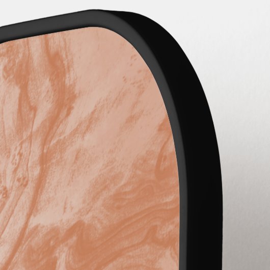 Minimalistisches Monogramm Orange-Holzkörnchen Pickleball Schläger (Linke Seite)