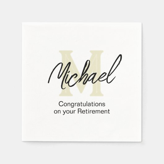 Minimalistisches Monogramm-Papier Napkin Serviette (Vorderseite)