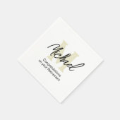 Minimalistisches Monogramm-Papier Napkin Serviette (Ecke)