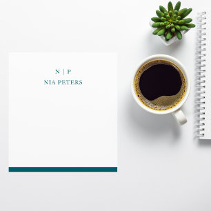 Minimalistisches Monogramm Personalisiertes Memo Notizblock