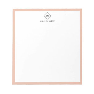 Minimalistisches Monogramm Persönliches Briefpapie Notizblock