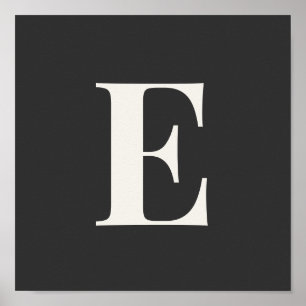 Minimalistisches Monogramm-Poster Graue und elfe Poster