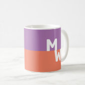 Minimalistisches Monogramm-Quadrat Pastell-QR-Code Kaffeetasse (VorderseiteRechts)