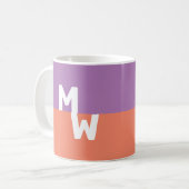 Minimalistisches Monogramm-Quadrat Pastell-QR-Code Kaffeetasse (Vorderseite Links)