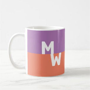 Minimalistisches Monogramm-Quadrat Pastell-QR-Code Kaffeetasse