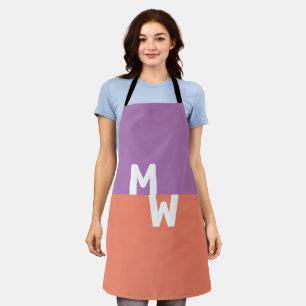 Minimalistisches Monogramm-Quadrat Pastell-QR-Code Schürze