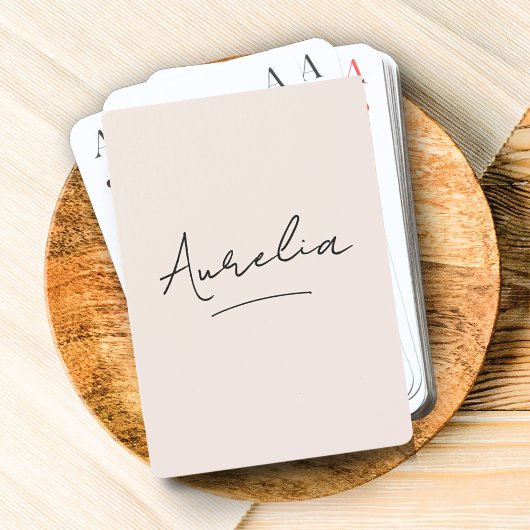 Minimalistisches Monogramm Rosa benutzerdefiniert Spielkarten