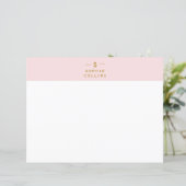 Minimalistisches Monogramm Rosa Rosa (Stehend Vorderseite)