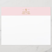 Minimalistisches Monogramm Rosa Rosa (Vorderseite)