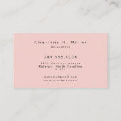 Minimalistisches Monogramm Rosé Modern Professione Visitenkarte (Rückseite)