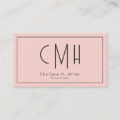 Minimalistisches Monogramm Rosé Modern Professione Visitenkarte (Vorderseite)
