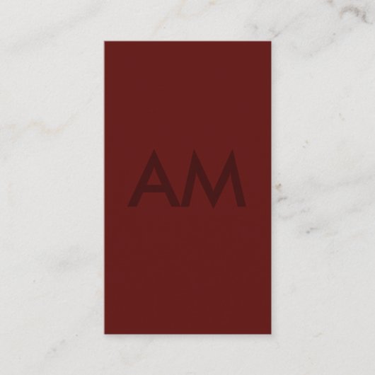 Minimalistisches Monogramm Rotes Subtil Visitenkarte (Vorderseite)