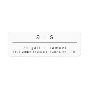 Minimalistisches Monogramm-Rücksendeadressetikett