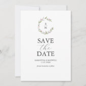 Minimalistisches Monogramm Save the Date (Vorderseite)
