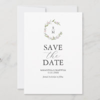 Minimalistisches Monogramm Save the Date