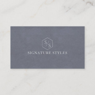 Minimalistisches Monogramm Schieferblau Visitenkarte