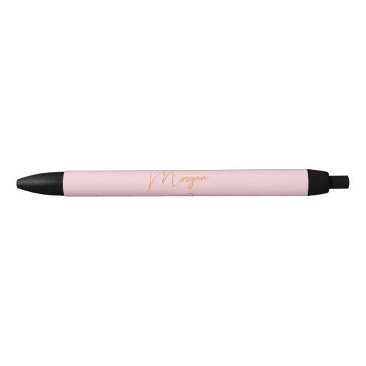 Minimalistisches Monogramm Schrift rosa Kugelschreiber (Vorderseite)