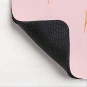 Minimalistisches Monogramm Schrift rosa Mousepad (Ecke)