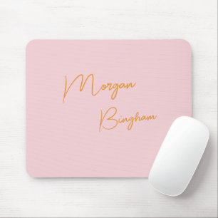 Minimalistisches Monogramm Schrift rosa Mousepad