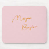 Minimalistisches Monogramm Schrift rosa Mousepad (Vorne)