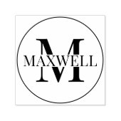 Minimalistisches Monogramm Schwarz-Grau Permastempel (Design)