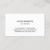 Minimalistisches Monogramm-Schwarz-Logo beruflich Visitenkarte (Rückseite)