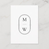 Minimalistisches Monogramm Schwarz/Weiß-Hochzeit-R Begleitkarte (Rückseite)