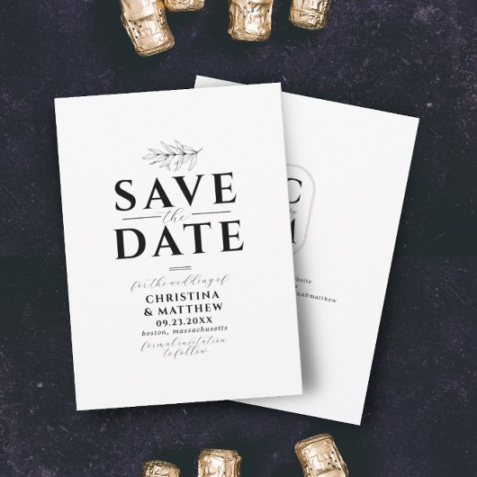 Minimalistisches Monogramm Schwarz-weiße Website Q Save The Date
