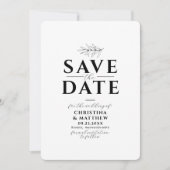 Minimalistisches Monogramm Schwarz-weiße Website Q Save The Date (Vorderseite)