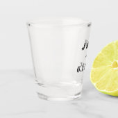 Minimalistisches Monogramm Schwarze Hochzeit Gesch Schnapsglas (Links)