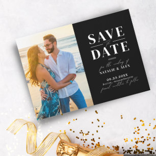 Minimalistisches Monogramm Schwarze Website QR-Cod Save The Date