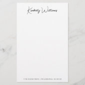 Minimalistisches Monogramm Signature-Script Person Briefpapier (Vorderseite)