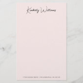 Minimalistisches Monogramm Signature-Script rosa Briefpapier (Vorderseite)
