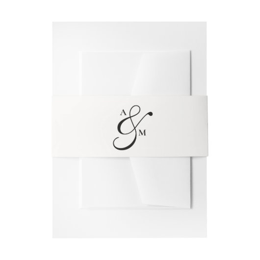 Minimalistisches Monogramm-Skript-Et-Zeichen Einladungsbanderole (Vorderseite Beispiel)